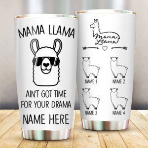 Travel Mug For Her Mothers Day Gift Idea Llama Tumbler Mothers Day Gift Love My Babies Gift For Mama Llama Mama Llama Black Tumbler 